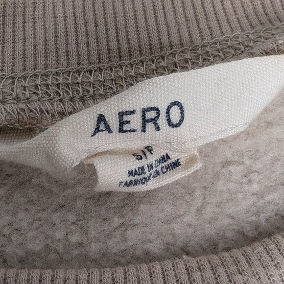 Aeropostale Women's Beige/Tan Crewneck Spellout Box Letter Y2K, Size Small - Picture 3 of 7